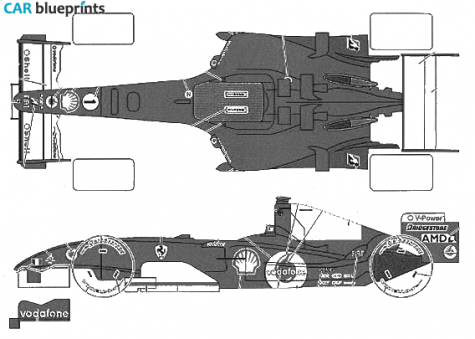 2005 Ferrari F2005 F1 Japan GP OW blueprint