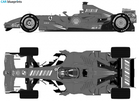 2007 Ferrari F2007 F1 GP OW blueprint