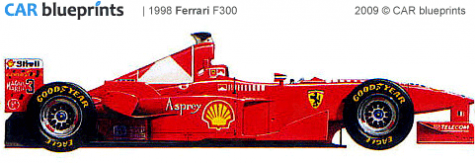 1998 Ferrari F300 F1 OW blueprint