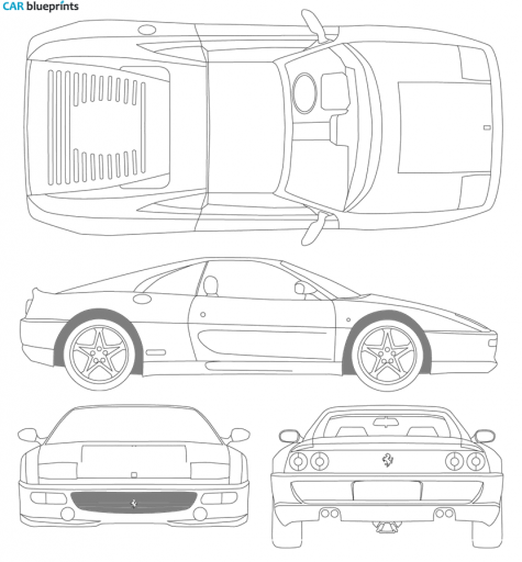 1995 Ferrari F355 Berlinetta Coupe blueprint