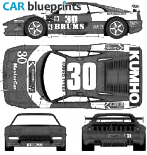 1995 Ferrari F355 GT3 Brums Coupe blueprint