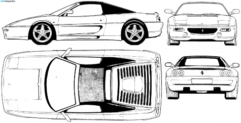 1995 Ferrari F355 Spider Cabriolet blueprint