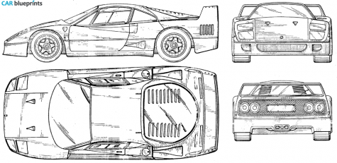 1987 Ferrari F40 Coupe blueprint