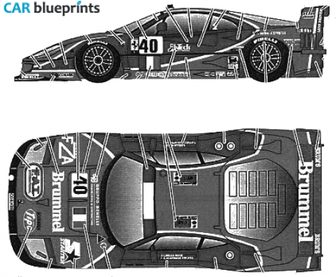 1995 Ferrari F40 GTE LM Brummel Coupe blueprint