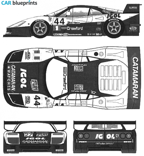 1996 Ferrari F40 GTE LM Igol Coupe blueprint