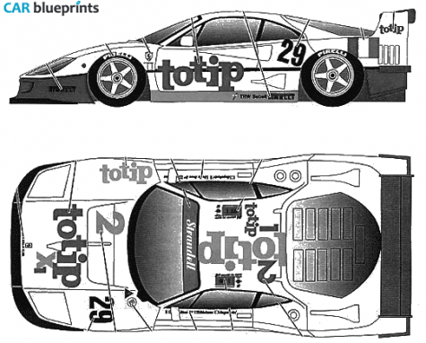 1994 Ferrari F40 LM Totip Coupe blueprint