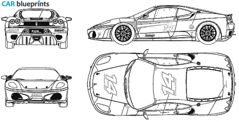 2007 Ferrari F430 Challenge Stradale Coupe blueprint