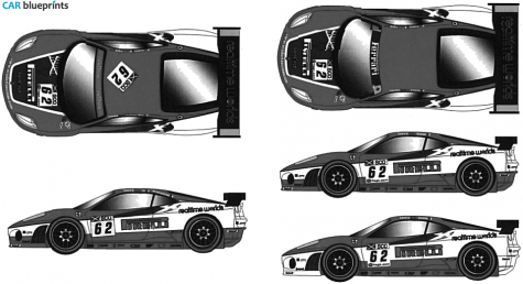 2008 Ferrari F430 GT Scuderia Ecosse FIA GT Coupe blueprint