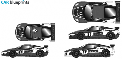 2008 Ferrari F430 GT Scuderia Ecosse FIA GT Coupe blueprint