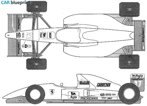 1992 Ferrari F92A F1 GP Tractor blueprint