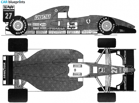 1992 Ferrari F92 A South Africa GP OW blueprint