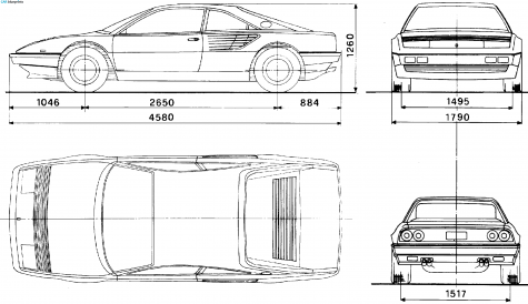 1981 Ferrari Mondial Quattrovalvole Coupe blueprint