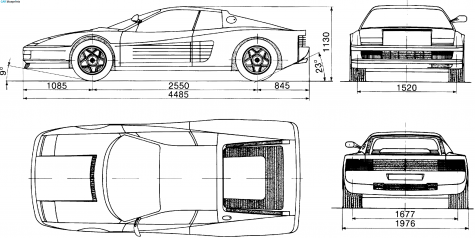 1984 Ferrari Testarossa Coupe blueprint