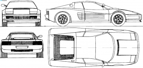 1984 Ferrari Testarossa Coupe blueprint