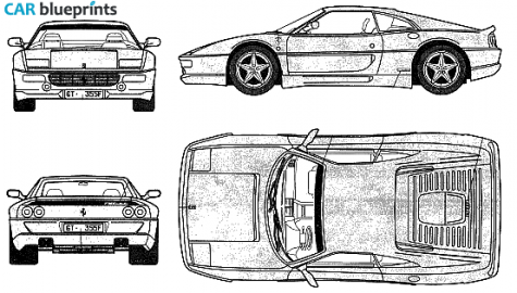 1994 Ferrari F355 Berlinetta Coupe blueprint