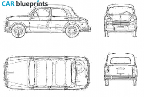 1954 Fiat 1100-103 Berlina Sedan blueprint