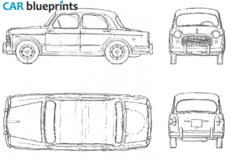 1958 Fiat 1100-103 D Sedan blueprint