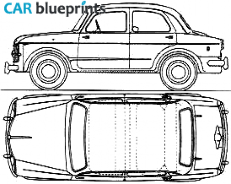 1959 Fiat 1100 103 Millecento Sedan blueprint