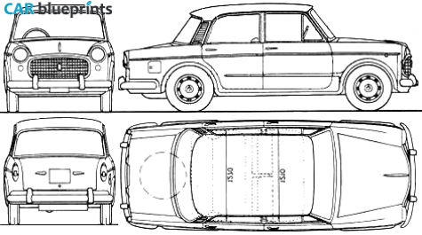 1962 Fiat 1100D Millecento Sedan blueprint