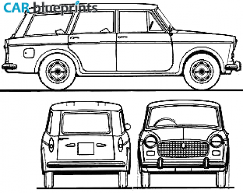 1964 Fiat 1100D Millecento Familiare Wagon blueprint