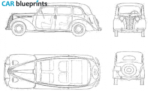 1946 Fiat 1100 L Berlina Sedan blueprint