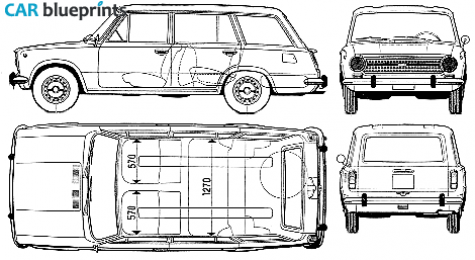 1973 Fiat 124 Familiale Wagon blueprint