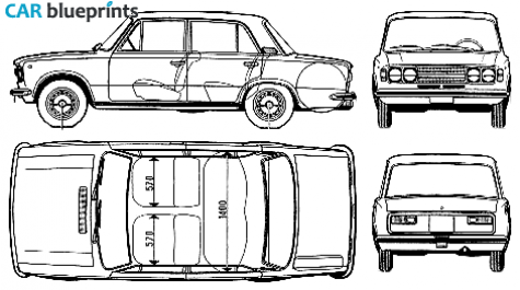 1973 Fiat 124 Special Sedan blueprint