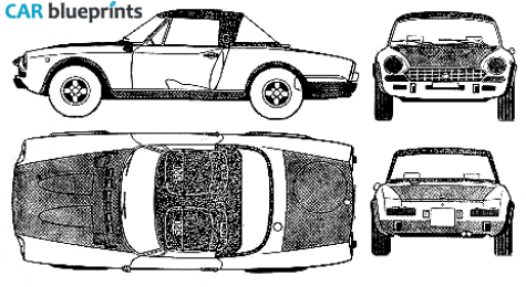 1973 Fiat 124 Spider Abarth Cabriolet blueprint