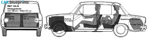 1970 Fiat 124 M Sedan blueprint