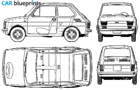 1973 Fiat 126 Hatchback blueprint