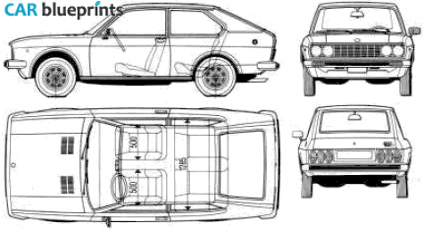 1978 Fiat 128 3P Coupe blueprint