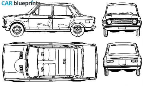 1973 Fiat 128 Sedan blueprint