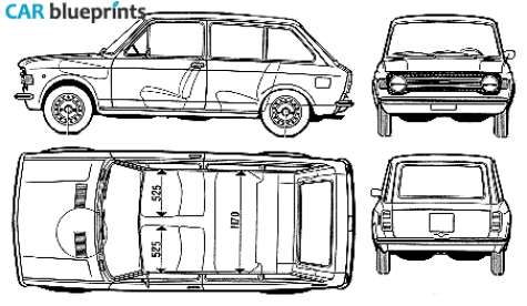 1973 Fiat 128 Familiale Wagon blueprint