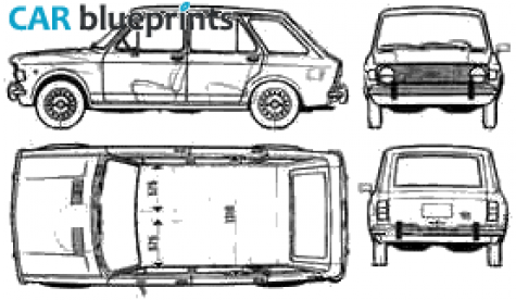 1971 Fiat 128 Familiare Wagon blueprint