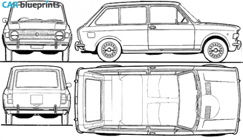 1969 Fiat 128 Familiare Wagon blueprint