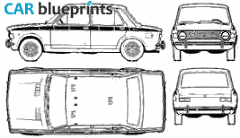 1972 Fiat 128 IAVA 1300 TV Sedan blueprint