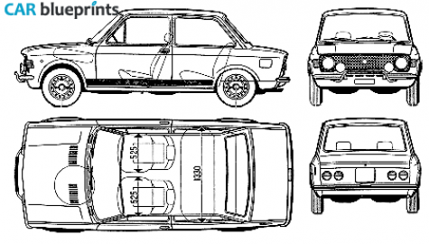 1973 Fiat 128 Rally Coupe blueprint