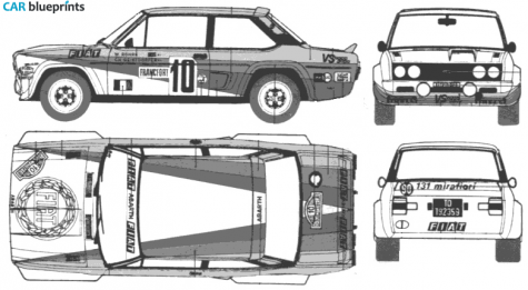 1976 Fiat 131 Abarth Coupe blueprint