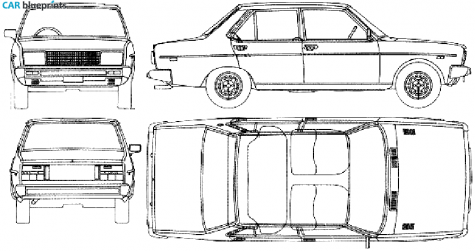 1974 Fiat 131 Mirafiori Sedan blueprint