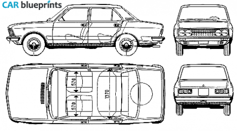 1973 Fiat 132 Sedan blueprint