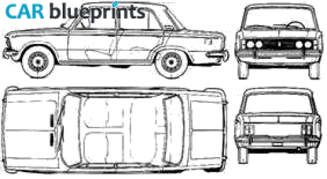 1969 Fiat 125 1600 Sedan blueprint