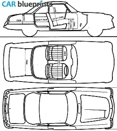 1960 Fiat 1600S Pininfarina Coupe blueprint