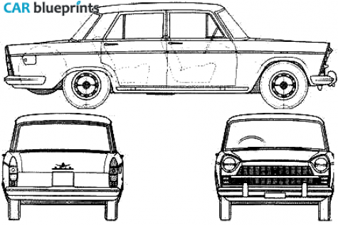 1961 Fiat 1800 Sedan blueprint