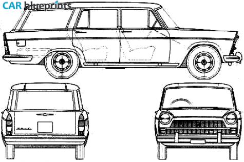 1961 Fiat 1800 Familliare Wagon blueprint