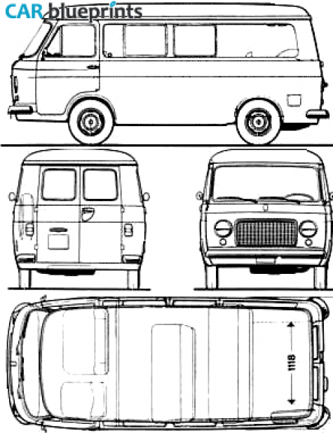 1969 Fiat 238 Bus blueprint