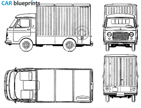 1973 Fiat 241 T Fourgon Truck blueprint