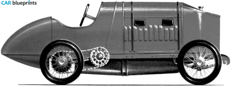 1913 Fiat 300HP Land Speed Rekord Car OW blueprint