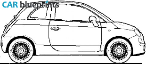 2008 Fiat 500 Hatchback blueprint