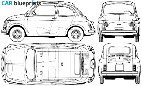 1972 Fiat 500 R Hatchback blueprint