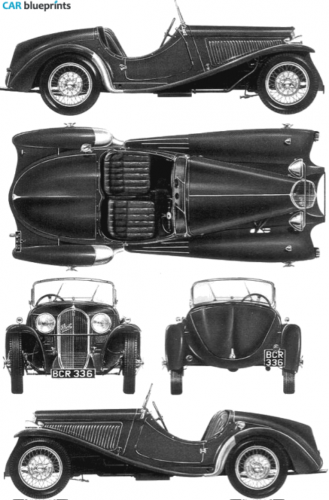 1935 Fiat 508S Ballila Sports Roadster blueprint